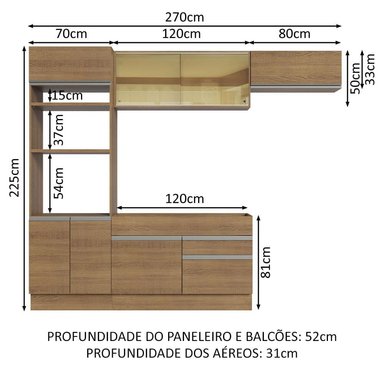 MUEBLE DE COCINA MADESA GLAMY INTEGRAL 270 CM MARRÓN 11 - 3