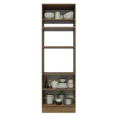 MUEBLE DE COCINA MADESA GLAMY TORRE PARA HORNOS 3 PUERTAS 70 CM MARRÓN - 4
