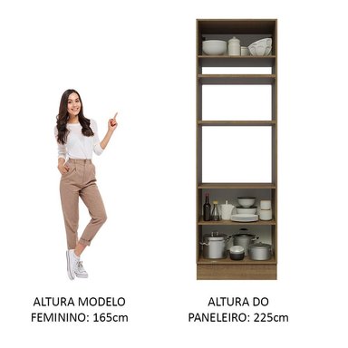 MUEBLE DE COCINA MADESA GLAMY TORRE PARA HORNOS 3 PUERTAS 70 CM MARRÓN - 6