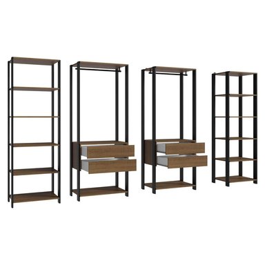 ROPERO MADESA MODULADO ABIERTO VALENCIA 258 CM 1 NEGRO - 4
