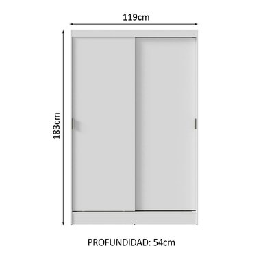 ROPERO MADESA 114409 MAX CORREDIZAS 2 PUERTAS 2 CAJONES BLANCO - 3