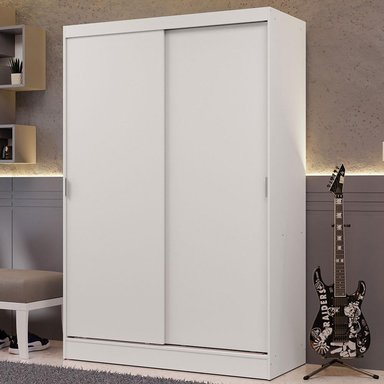 ROPERO MADESA 104409A LUKE CORREDIZAS 2 PUERTAS 2 CAJONES BLANCO - 2