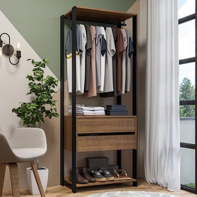 ROPERO MADESA VALENCIA 70 CM NEGRO MARRON - 2