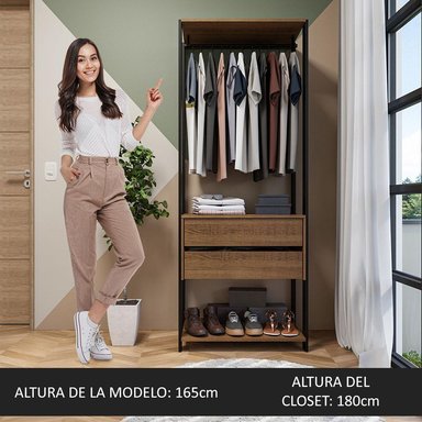 ROPERO MADESA VALENCIA 70 CM NEGRO MARRON - 5