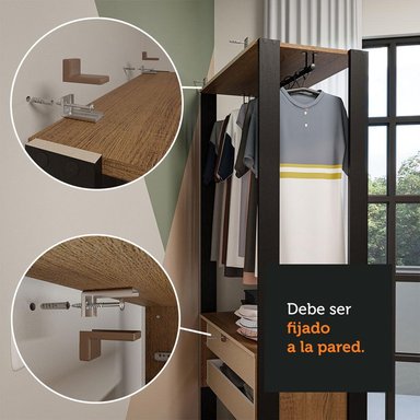 ROPERO MADESA VALENCIA 70 CM NEGRO MARRON - 6