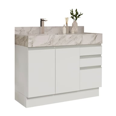 GABINETE MADESA BLANCO BAÑO 2 PUERTAS 3 CAJONES 120 CM - 3