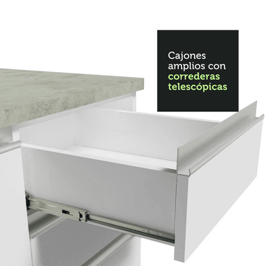 GABINETE MADESA BLANCO BAÑO 2 PUERTAS 3 CAJONES 120 CM - 9