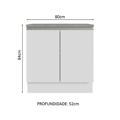 GABINETE MADESA BLANCO BAÑO 2 PUERTAS 80 CM - 3