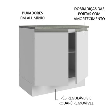 GABINETE MADESA BLANCO BAÑO 2 PUERTAS 80 CM - 4