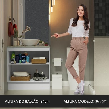 GABINETE MADESA BLANCO BAÑO 2 PUERTAS 80 CM - 5