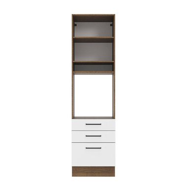 MUEBLE DE COCINA MADESA 3 CAJONES TORRE PARA HORNOS 1 PUERTA Y AGATA 60 CM MARRÓN/BLANCO - 6
