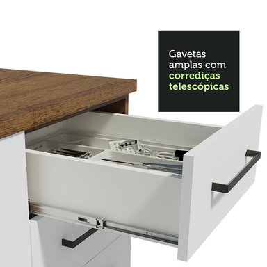 MUEBLE DE COCINA MADESA 3 CAJONES TORRE PARA HORNOS 1 PUERTA Y AGATA 60 CM MARRÓN/BLANCO - 8