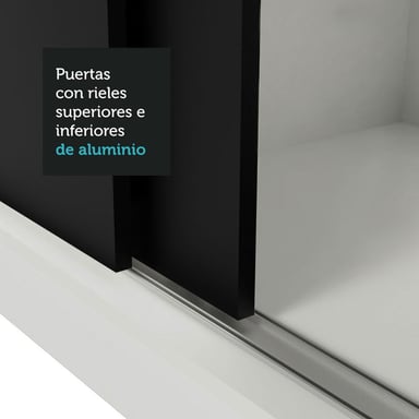 ROPERO NOBRE 3 PUERTAS CORREDIZAS BLANCO/NEGRO - 9