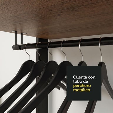 ROPERO MODULADO ABIERTO VALENCIA 417 CM 01 MARRÓN/NEGRO - 6
