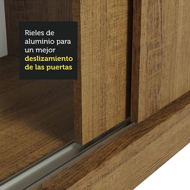 ROPERO MAX MADESA 2 PUERTAS CORREDIZAS 1 ESPEJO MARRÓN - 8