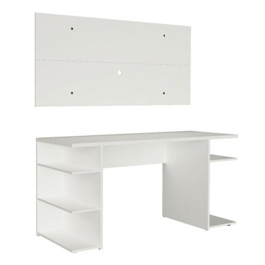 ESCRITORIO GAMER MODERNO MADESA + PANEL PARA TV HASTA 50 PULGADAS BLANCO - 7