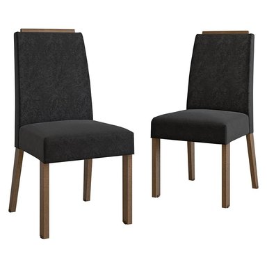 KIT 2 SILLAS DE COMEDOR MADESA 4255 - MARRÓN/NEGRO - 2