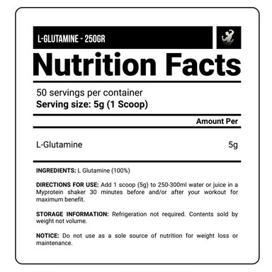 GLUTAMINA MYPROTEIN L-GLUTAMINE 250 GR - 2