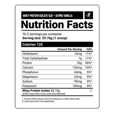 WHEY PROTEIN ISOLATE | 5 LB - ALPINE VANILLA - 2