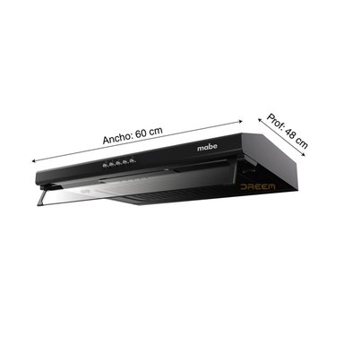 CAMPANA MABE 60 CM EXTRACTORA 3 VELOCIDADES CMU6020PB0 NEGRO - 3
