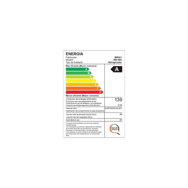 FRIGOBAR-REFRIGERADORA MIRAY RM-46H 46 L - 3