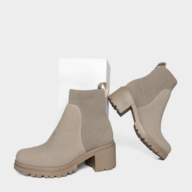 BOTINES MUJER FOOTLOOSE MICROFIBRA BEIGE FLK-005 MILAN - 4