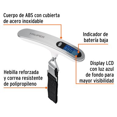 BALANZA ELECTRONICA PARA MALETA 50 KG TRUPER - 3