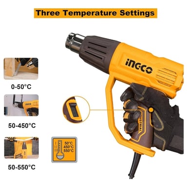 PISTOLA DE CALOR INGCO HG200078 ACCESORIOS 2000 WATTS - 2