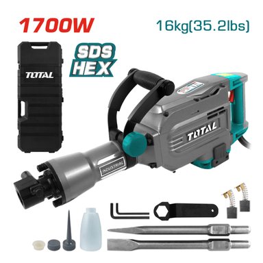 MARTILLO DEMOLEDOR TOTAL TH215456 1700 WATTS 45 JOULES SDS HEX INDUSTRIAL - 3
