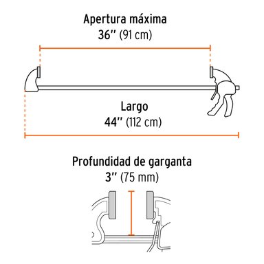 PRENSA RÁPIDA AUTO AJUSTABLE 36' USO RUDO TRUPER - 4