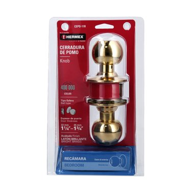 CERRADURA HERMEX CF-43473 DORADO DE POMO DORMITORIO - 6