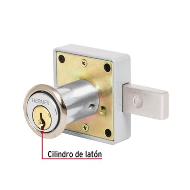 CHAPA CERRADURA HERMEX CF-43559 PLATEADO PARA MUEBLE MODELO 25 CROMO - 3