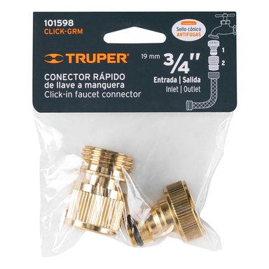 CONECTORES TRUPER CLICK-GRM DE LATÓN SOLIDO SISTEMA CLICK PARA GRIFO - 2