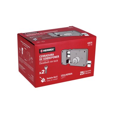 CHAPA CERRADURA HERMEX CS-75I BEIGE DE SOBREPONER IZQUIERDA - 6