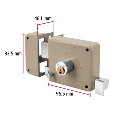 CHAPA CERRADURA DE SOBREPONER IZQUIERDA CLÁSICA HERMEX - 2