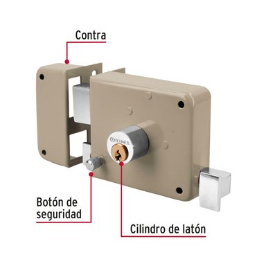 CHAPA CERRADURA DE SOBREPONER IZQUIERDA CLÁSICA HERMEX - 3