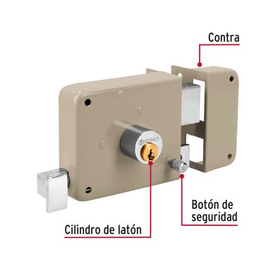 CHAPA CERRADURA DE SOBREPONER DERECHA CLÁSICA HERMEX - 3