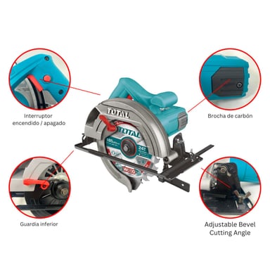 SIERRA TOTAL TS11218576 1200 WATTS CIRCULAR 7 1/4' INDUSTRIAL - 2