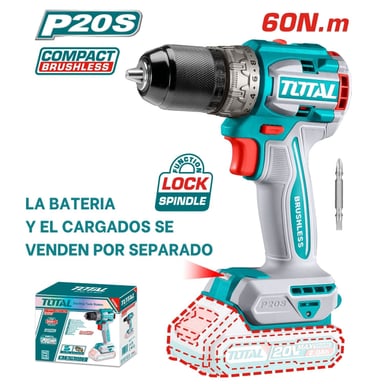 TALADRO ATORNILLADOR 60NM CHUCK METÁLICO 20V TOTAL - 2