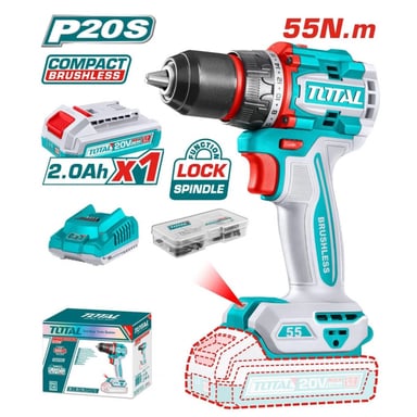 TALADRO ATORNILLADOR 55NM 20V INCLUYE BATERÍA Y CARGADOR TOTAL - 3