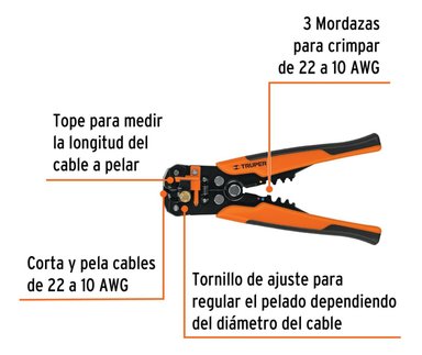 ALICATE PELACABLE AUTOMÁTICO 8 TRUPER 17360 - 2