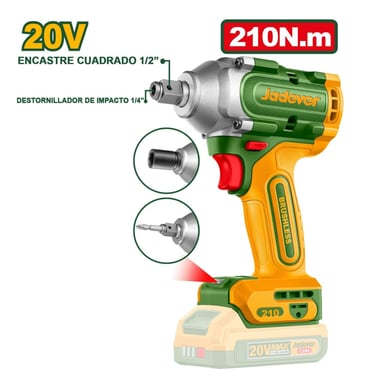 LLAVE/DESTONILLADOR DE IMPACTO 20V 1/2 210NM JADEVER - 4