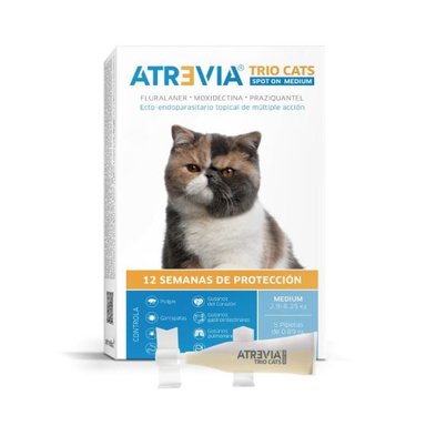 ANTIPULGAS GATO ATREVIA 2.9 - 6.25KG TRIO SPOT ON MEDIUM X 1 PIPETA - 1