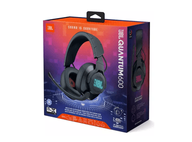 AUDÍFONOS GAMER JBL OVER-EAR QUANTUM600 SONIDO ENVOLVENTE OVER-EAR 2.4GHZ CON MICRÓFONO ABATIBLE Y MUTE COLOR NEGRO - 1