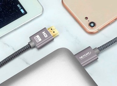 CABLE HDMI NETCOM 2.0 10 METROS ULTRA HD 3D 4K 60HZ 2160P ENMALLADO SANTOFA ELECTRONICS - 4