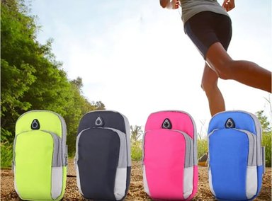 BOLSO PORTA CELULAR DEPORTIVO CON CORREA BRAZALATE AZÚL SANTOFA ELECTRONICS - 6