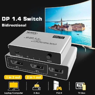 SWITCH 1408A SPLITTER DISPLAYPORT V1.4 BIDIRECCIONAL 8K NETCOM SANTOFA ELECTRONICS - 5