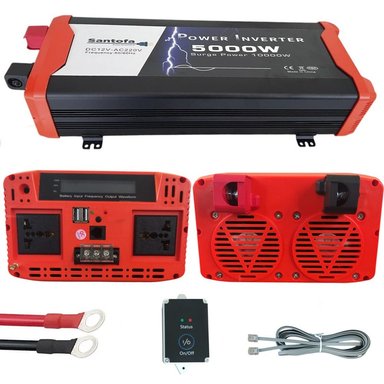 INVERSOR DE CORRIENTE 12VA220V 5000W 2USB 2SOCKETS ONDA PURA SANTOFA ELECTRONICS S1880 - 1
