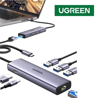 UGREEN 15598 REVODOK HUB USB-C 6 EN 1 100W HDMI 4K RJ45 1000MBPS SANTOFA ELECTRONICS S1940 - 4