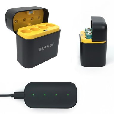 CARGADOR INTELIGENTE DE PILAS BATERÍAS RECARGABLES 4 PUESTOS AA M7035 SANTOFA ELECTRONICS S1994 - 4
